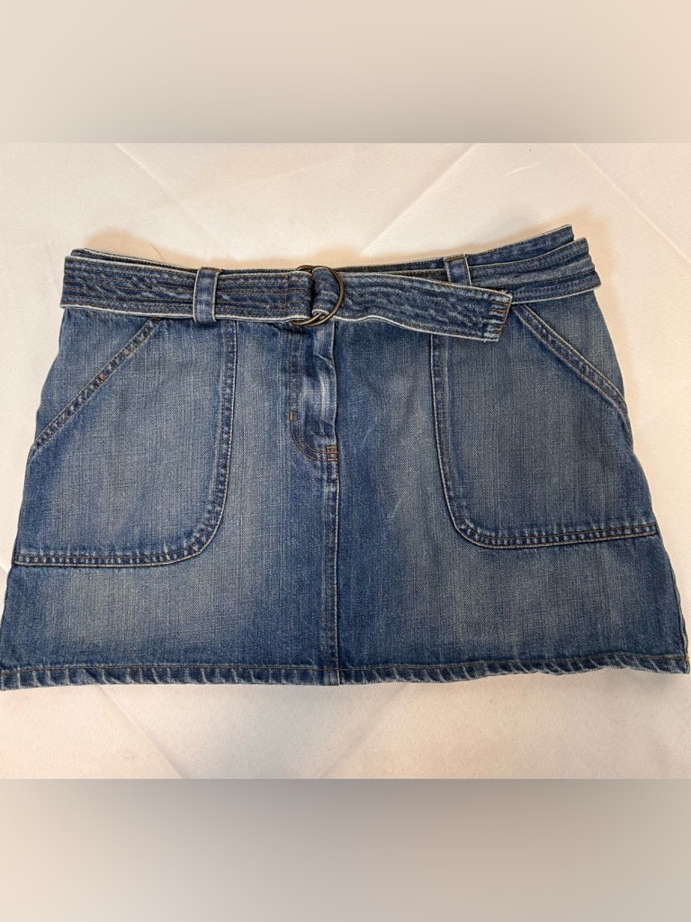 The Limited Blue Jean Denim Belted Mini Skirt 90s‎ influenced style Women’s 12